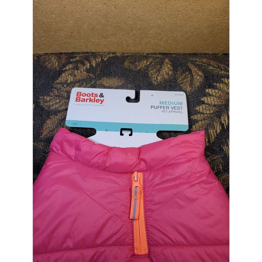 Boots and Barkley Pink and Orange  Medium Puffer Vest